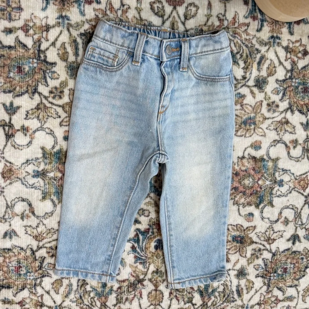 Old Navy Toddler Boy Light Wash Denim Jeans 12-18 Months Elasticized Back
